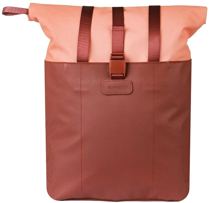 Basil BASIL VIVE BICYCLE SHOPPER viengubas krepšys, MIK kabliai, 15–20 l, vandeniui atsparus, bordo/rožinis