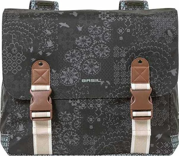 Basil Sakwa miesto dviguba BOHEME DOUBLE BAG 35L, tvirtinama prie diržų, vandeniui atsparus poliesteris, charcoal (NEW)