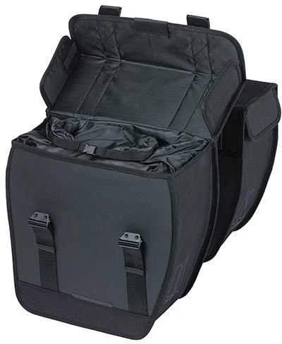 Basil Dviračio sakvo dviguba BASIL TOUR XL WATERPROOF DOUBLE PANNIER BAG 35L, Universal Bridge System, atspari vandeniui juoda (NEW)