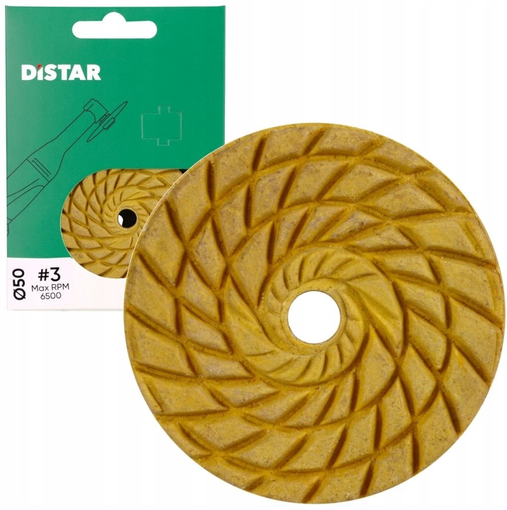 Distar Ø50mm šlifavimo ir poliravimo padukas-diskas CoolPAD keramikos, porceliano plytelėms, graveriui #1 #2 #3 #4 grubumo, Šlifavimo / poliravimo disko grubumas: #3