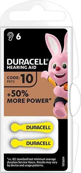 Duracell vienkartinės cinko-oro baterijos, ZA, 6 vnt. pakuotė