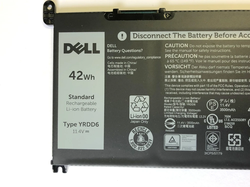 Bateria Dell 3-cell 42W/HR LI-ION for