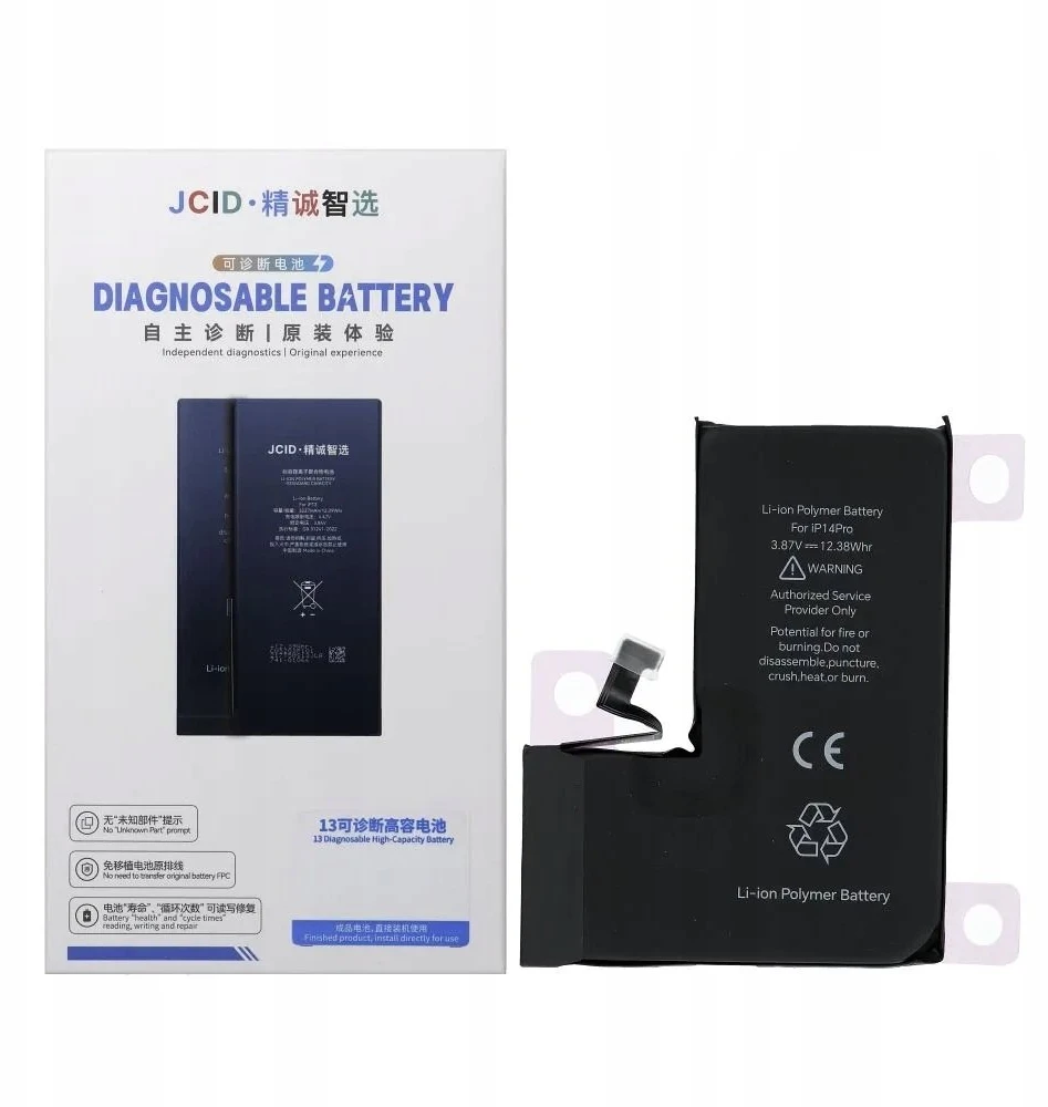 JCID diagnozuojama (naudota) „iPhone 14 Pro“ baterija 3200 mAh (standartinė talpa)