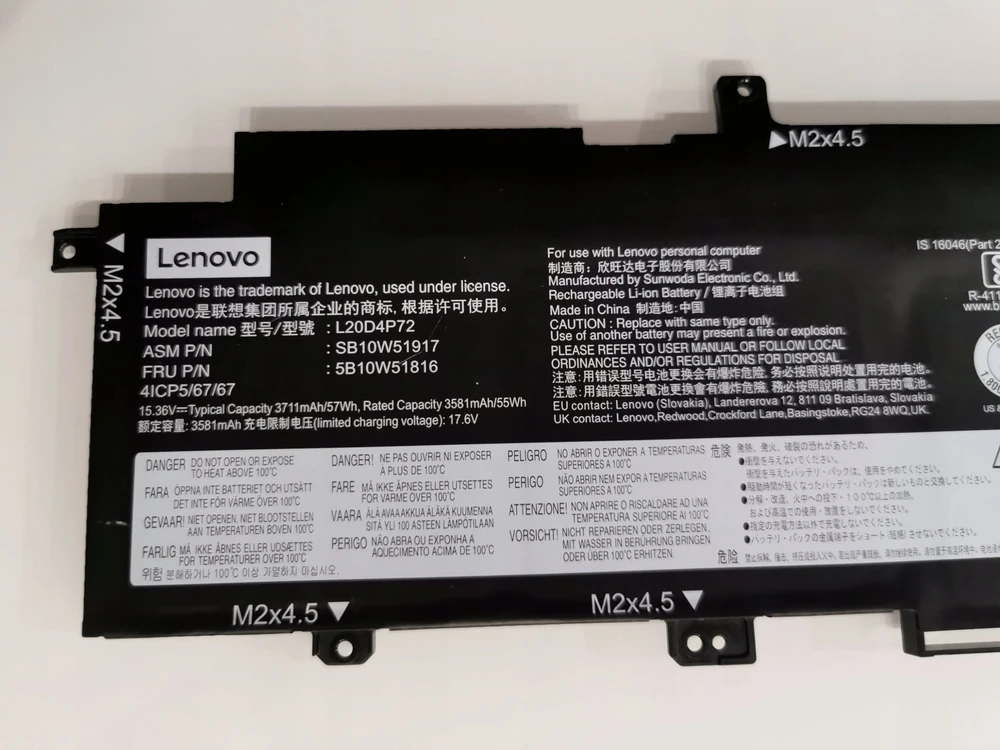 Bateria Lenovo 57Wh Li-ion internal laptop