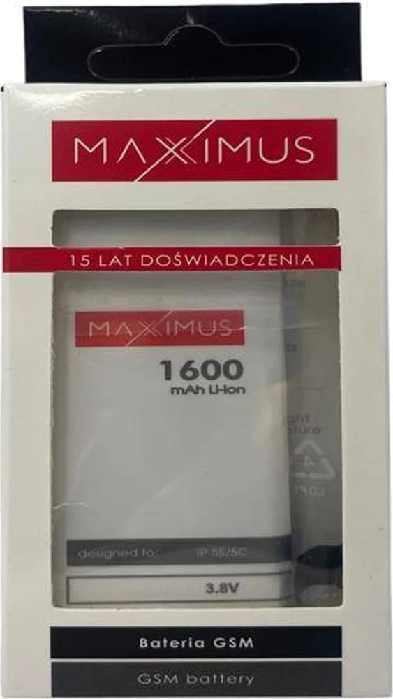AKUMULIATORIUS MAXXIMUS IPHONE 5S/5C 1600mAh