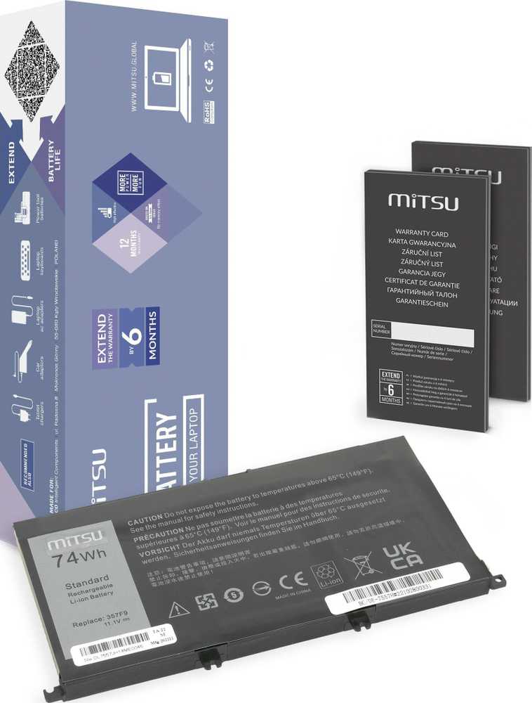 Mitsu Bateria Dell Inspiron 357F9 5577 7557 6600mAh