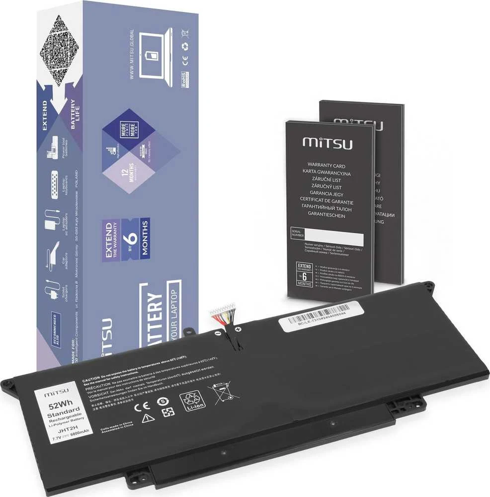 Mitsu Baterija JHT2H do Dell Latitude 7410 2-in-1 7310 2-in-1 P33S P34S 6800 mAh (52 Wh) 7,7V