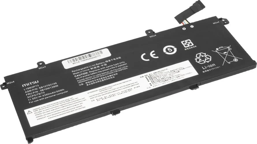 Mitsu Baterija l18m3p73 do lenovo thinkpad t490 t495 p43s p14s 4350 mah (50 wh) 11,55v