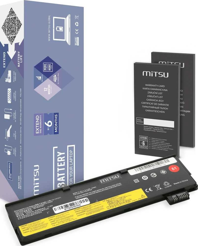 Bateria Mitsu Bateria SB10K97582 arba Lenovo ThinkPad T470 T570