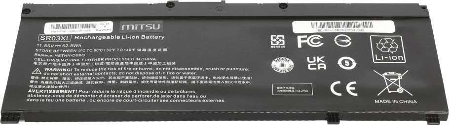 Bateria Mitsu Bateria SR03XL do HP Gaming 15 17 Omen 15-DC