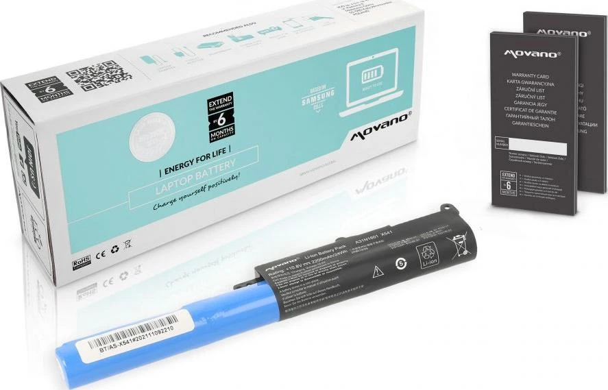 Movano „Asus X541 R541 R541N R541S“ nešiojamojo kompiuterio A31N1601 baterija – 2200 mAh (24 Wh)