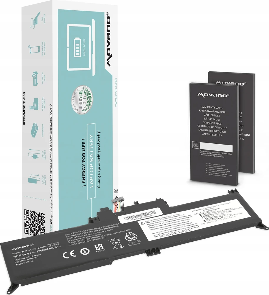 Movano „Lenovo ThinkPad Yoga 260 370 x380“ baterija 00hw027 01av434 - 2700 mAh (40 Wh)