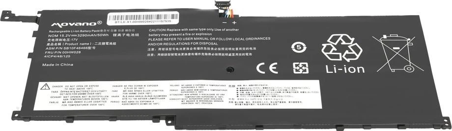 Movano „Lenovo X1 Carbon 20FB“ 00hw028 01av439 baterija - 3290 mAh (50 WH)