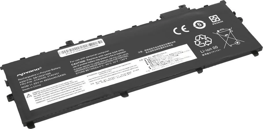 Movano „Lenovo ThinkPad X1 Carbon 5.6“ (2017–2018 m.) 01AV430 baterija – 4650 mAh (54 Wh)