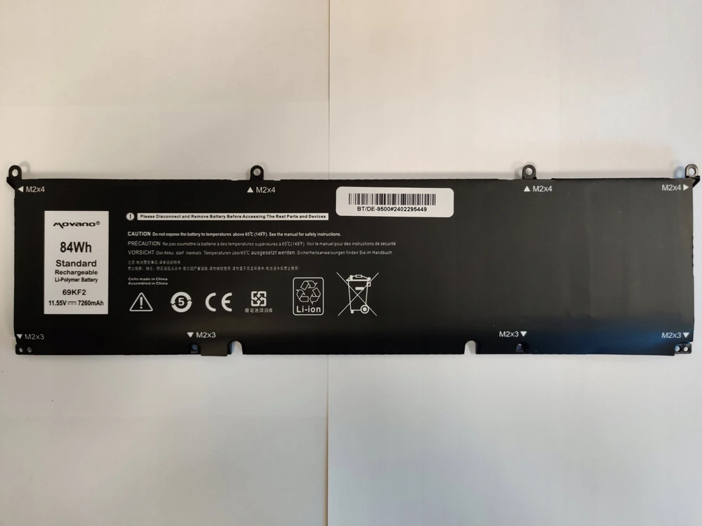 Movano 69kf2 baterija, skirta „Dell Alienware M17 M15 R3 R4 Precision 5550 XPS 9500 9510“ - 6000 mAh (69 WH)