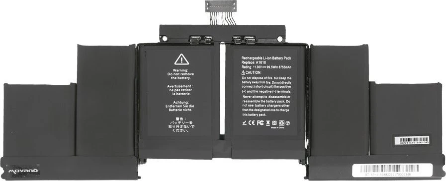 Movano Baterija a1618 „Macbook Pro 15 Retina“ a1398 2015 m. – 8755 mAh (99,5 Wh)
