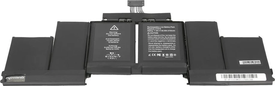 Movano Baterija a1618 „Macbook Pro 15 Retina“ a1398 2015 m. – 8755 mAh (99,5 Wh)