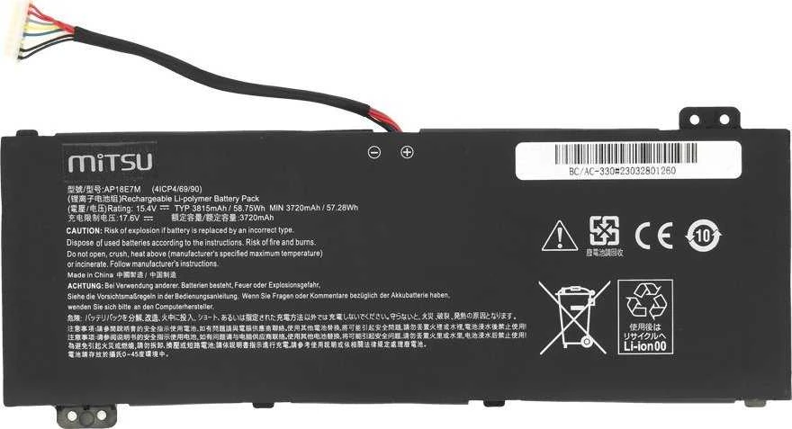 Mitsu Baterija Movano Baterija AP18E7M, skirta Acer AN515-54 AN517-51