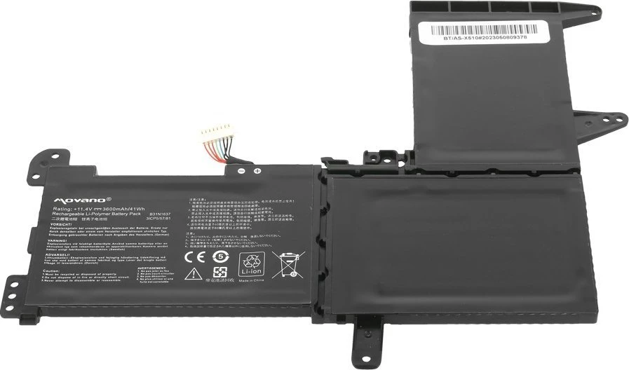 Movano „Asus vivobook s15 s510 f510 b31n1637“ baterija - 3600 mAh (41 Wh)