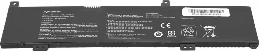 Movano Bateria c31n1636 do asus vivobook x580 x580vd x580vn n580vn n580vd - 4100 mah (47 wh)