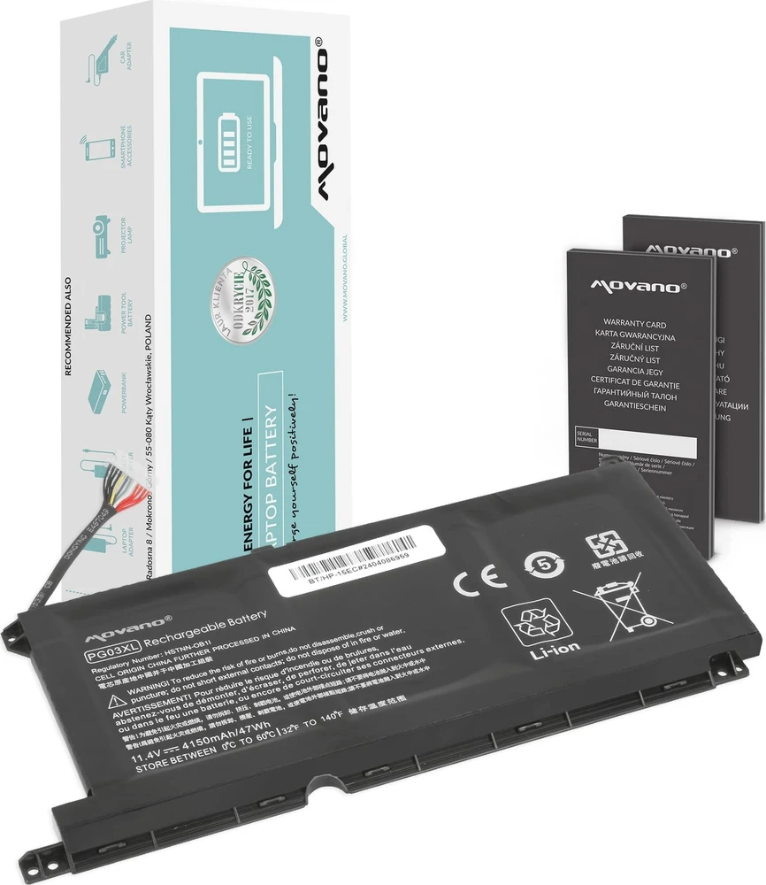 Movano Baterija pg03xl do hp 15-dh 15-ec 15-dk 16-a – 4150 mah (47 wh)
