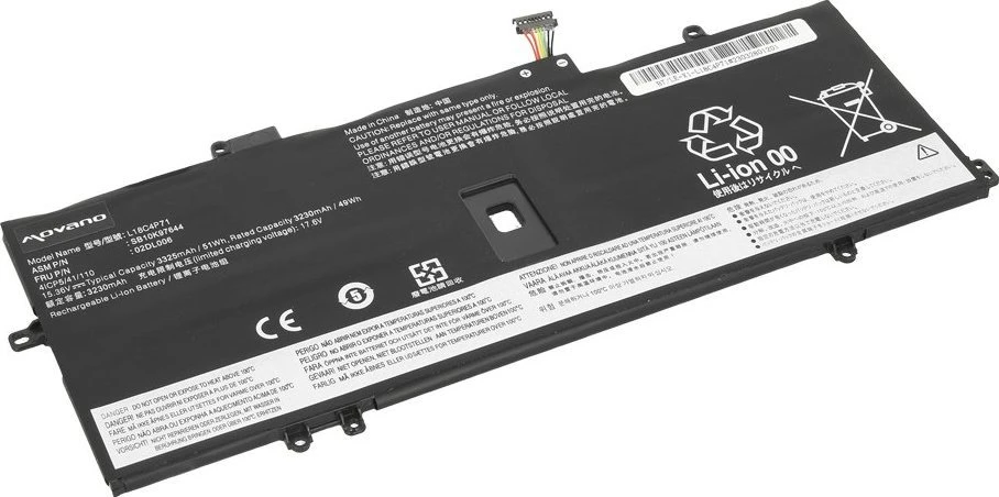 Movano „Lenovo ThinkPad X1 Yoga 4, 5, 7, 8“ baterija – 3325 mAh (51 Wh)