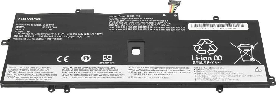Movano „Lenovo ThinkPad X1 Yoga 4, 5, 7, 8“ baterija – 3325 mAh (51 Wh)