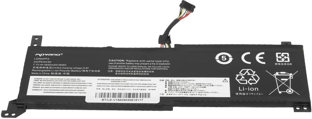 Movano Bateria l20m2pf0 l20c2pf0 l20l2pf0 do lenovo v14 v15 v17 g2-alc g2-itl - 4650 mah (36 wh)