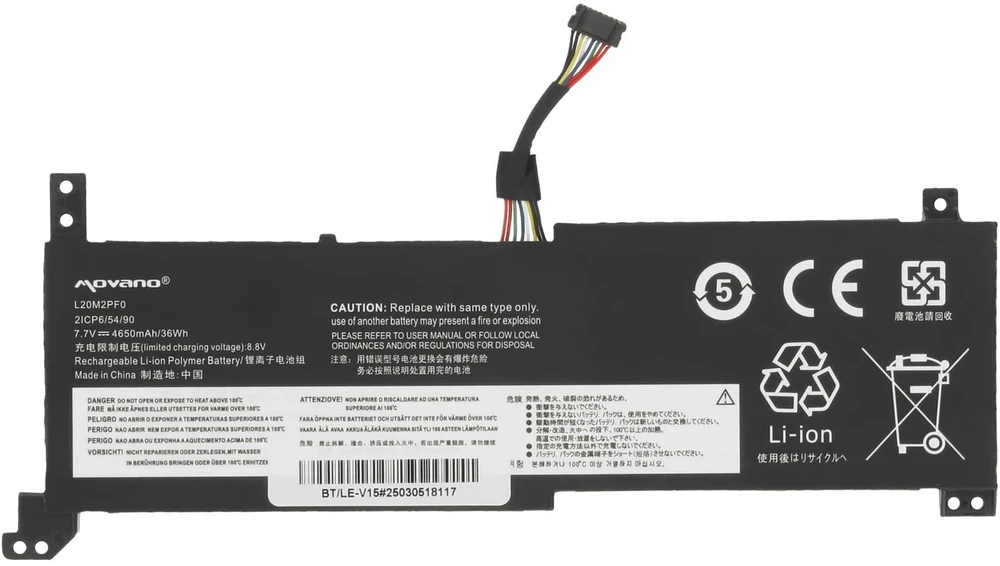 Movano Bateria l20m2pf0 l20c2pf0 l20l2pf0 do lenovo v14 v15 v17 g2-alc g2-itl - 4650 mah (36 wh)