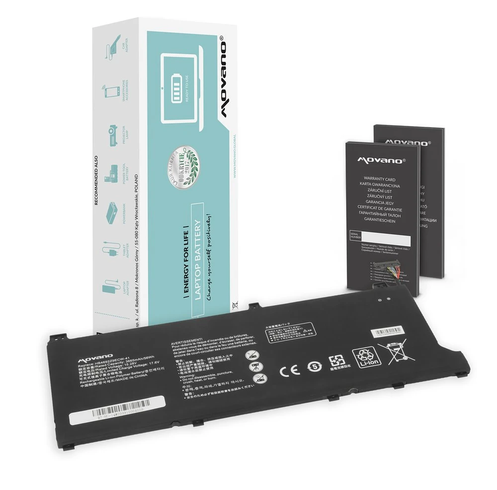 Movano Bateria hb4692z9ecw-41 do huawei honor magicbook 14 matebook d14 nbb-wah9q – 3665 mah (56 wh)
