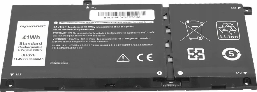 Bateria Movano Bateria JK6Y6 do Dell Latitude 3410 3510 Inspiron 5401 5402 5501 5502 5505