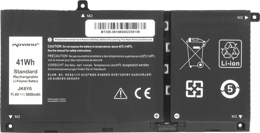 Bateria Movano Bateria JK6Y6 do Dell Latitude 3410 3510 Inspiron 5401 5402 5501 5502 5505