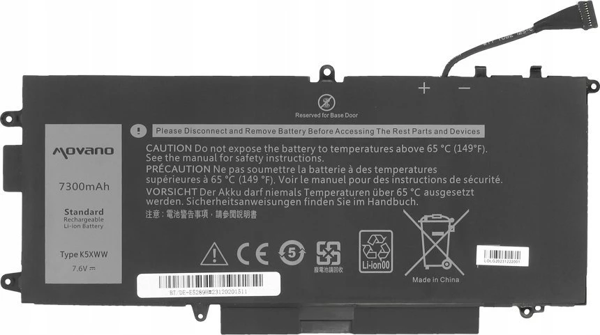 Movano Baterija k5xww, skirta Dell Latitude 5289, 7390 2-in-1 - 7300 mAh (55 Wh)
