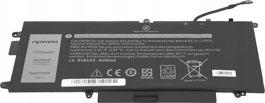 Movano Baterija k5xww, skirta Dell Latitude 5289, 7390 2-in-1 - 7300 mAh (55 Wh)