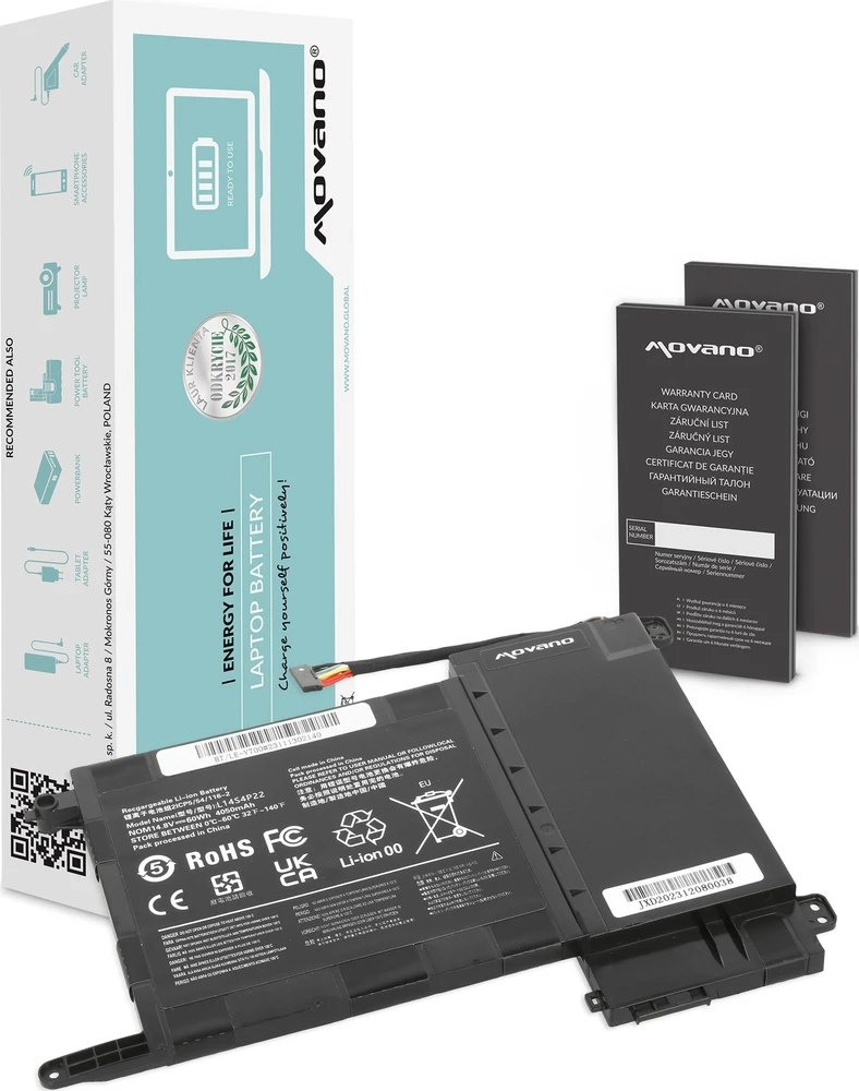 Movano „Lenovo IdeaPad Y700-15ISK Y700“ baterija L14S4P22 - 4050 mAh (60 WH)