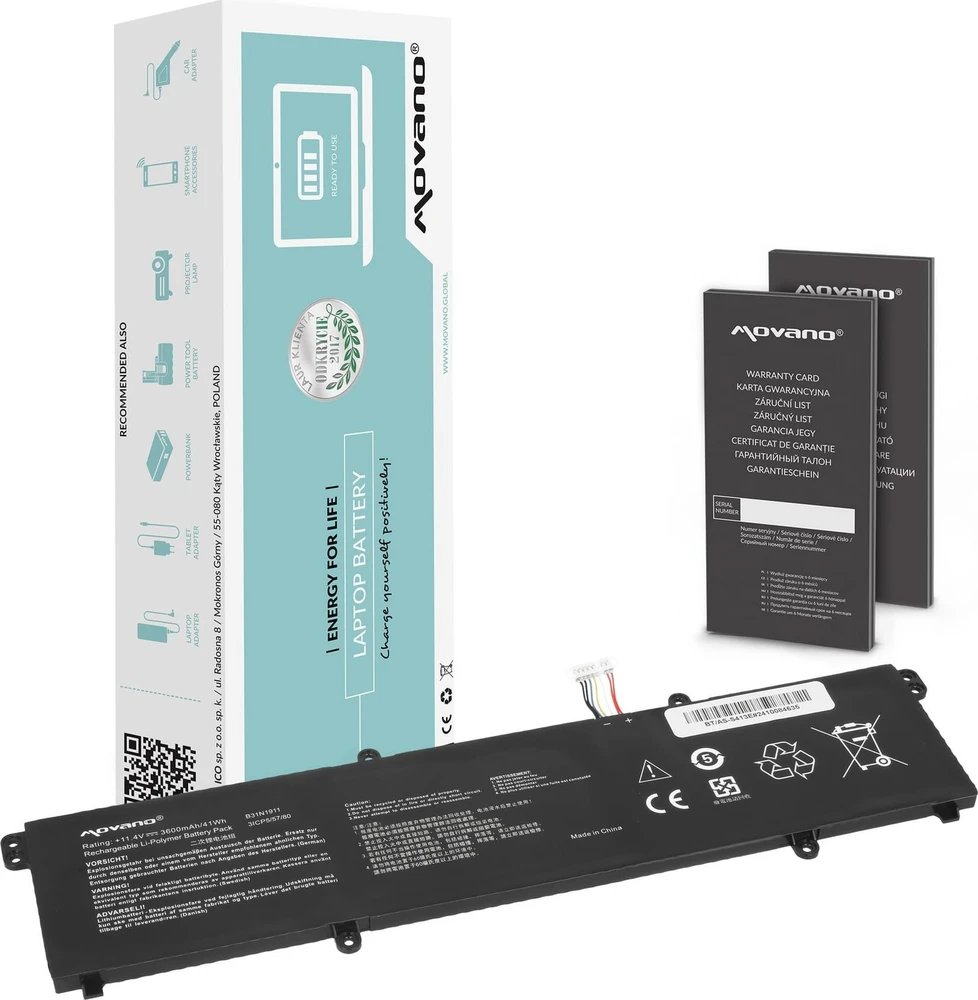 Movano Baterija B31N1911 C31N1911 ASUS VivoBook Flip 14 X421 TM420 R413 K413FA - 3600 mAh (41 Wh)