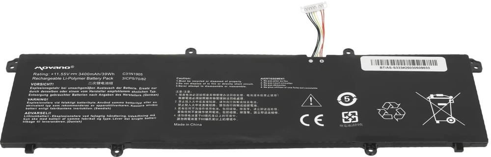 Movano „Asus vivobook s14 m433 s433 s433fl s15 s533 s533eq“ baterija c31n1905 – 3400 mAh (39 Wh)