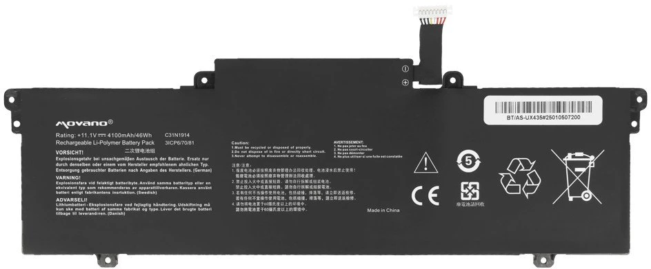 Movano Bateria c31n1914 do asus zenbook 14 ux435e ux435ea ux435eal ux435eg um425qa - 4100 mah (46 wh)