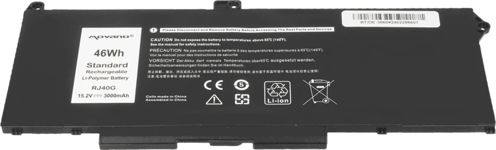 Movano Bateria rj40g dell latitude 5520 5420 precision 3560 - 3000 mah (46 wh)