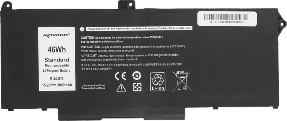 Movano Bateria rj40g dell latitude 5520 5420 precision 3560 - 3000 mah (46 wh)