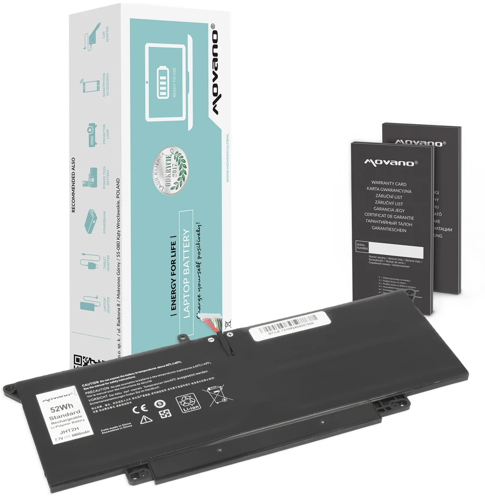 Movano „Dell Latitude 7410 2-in-1 7310 2-in-1 P33s P34s“ nešiojamojo kompiuterio baterija jht2h – 6400 mAh (49 Wh)