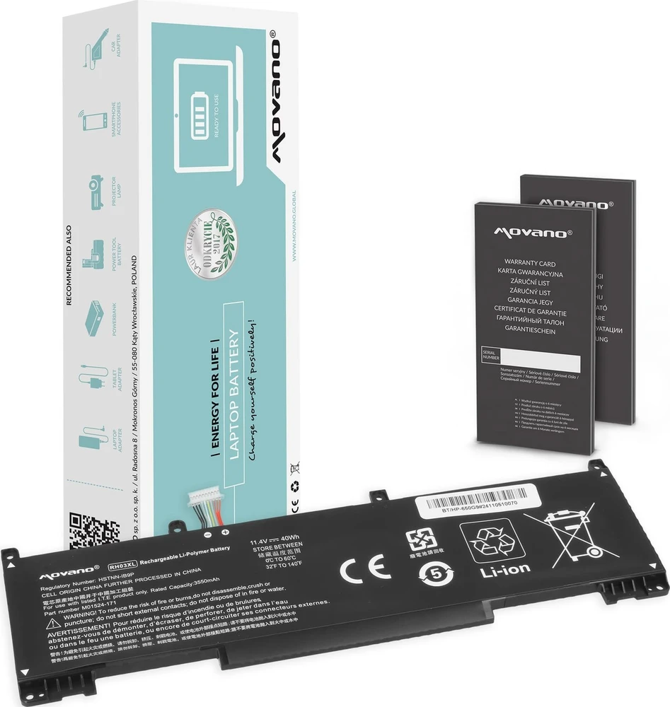 Movano HP ProBook 440 445 450 630 640 650 G8 G9 G10 baterija rh03xl - 3550 mAh (40 Wh)
