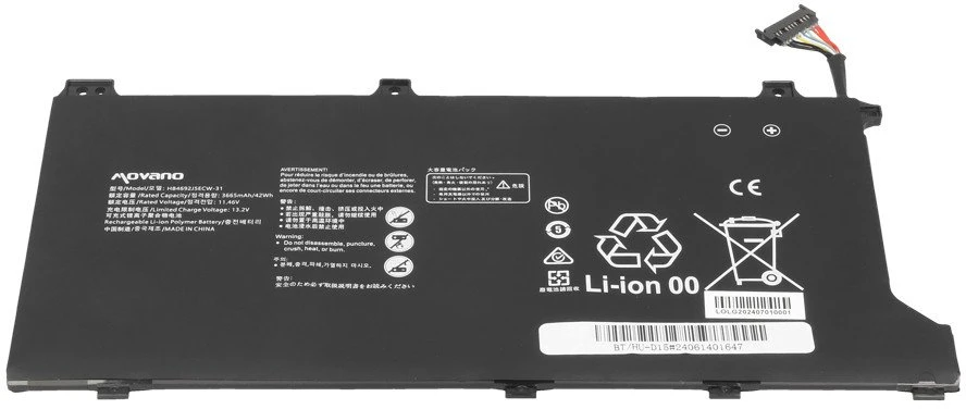 Movano Bateria hb4692j5ecw-31 do huawei matebook d15 - 3665 mah (42 wh)
