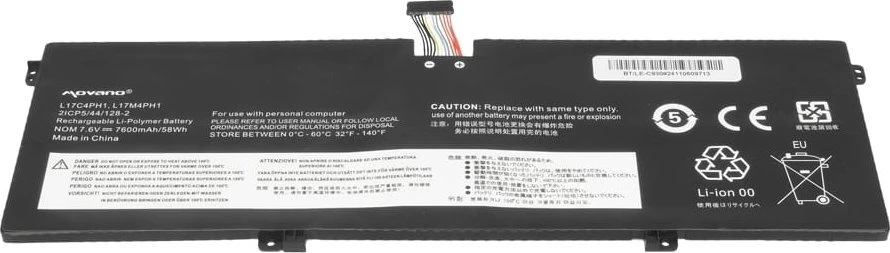 Movano Bateria l17c4ph1 do lenovo yoga c930-13ikb - 7600 mah (58 wh)