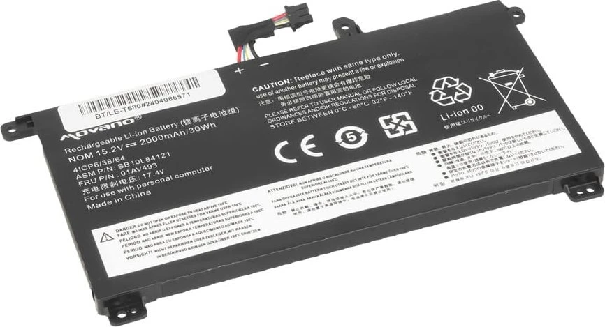 Movano „Lenovo ThinkPad T570 T580 P51s“ 01AV493 baterija - 2000 mAh (30 Wh)