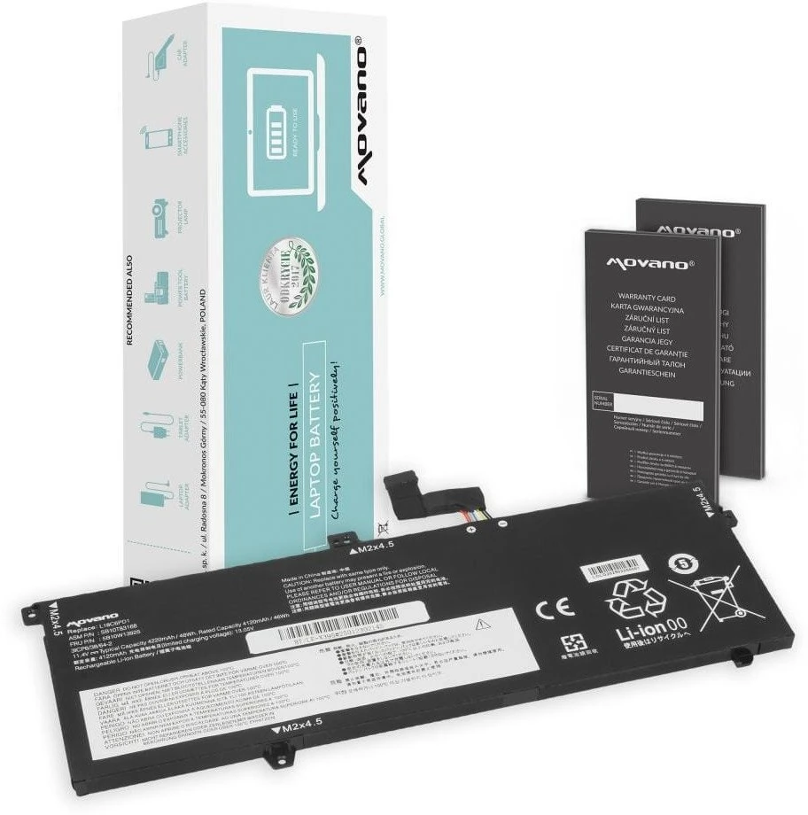 Movano „Lenovo ThinkPad X13 X390 X395“ baterija L18C6PD1 L18M6PD1 - 4220 mAh (48 WH)