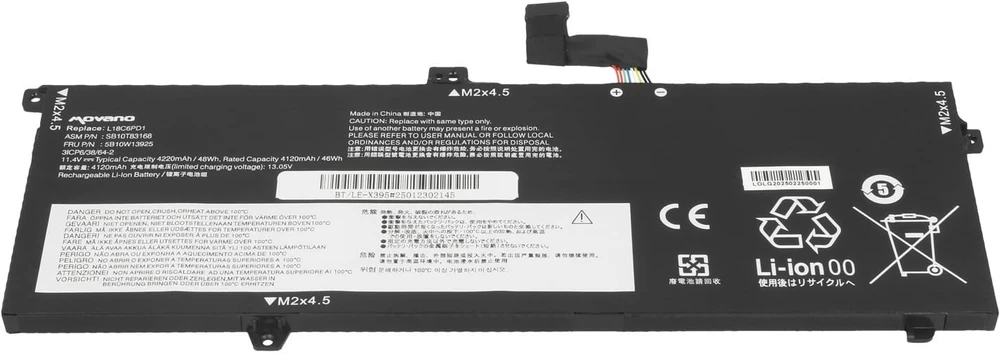 Movano „Lenovo ThinkPad X13 X390 X395“ baterija L18C6PD1 L18M6PD1 - 4220 mAh (48 WH)
