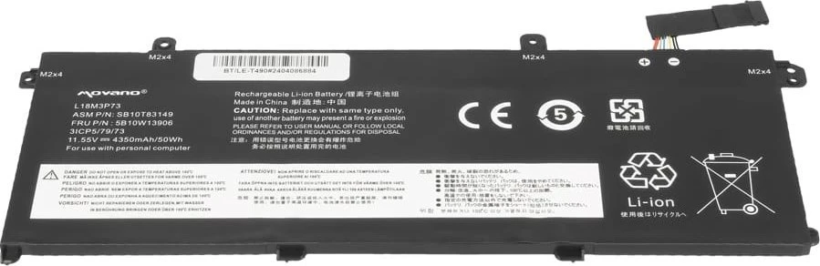 Movano „Lenovo ThinkPad T490 T495 P43S P14S“ baterija L18M3P73 - 4350 mAh (50 WH)