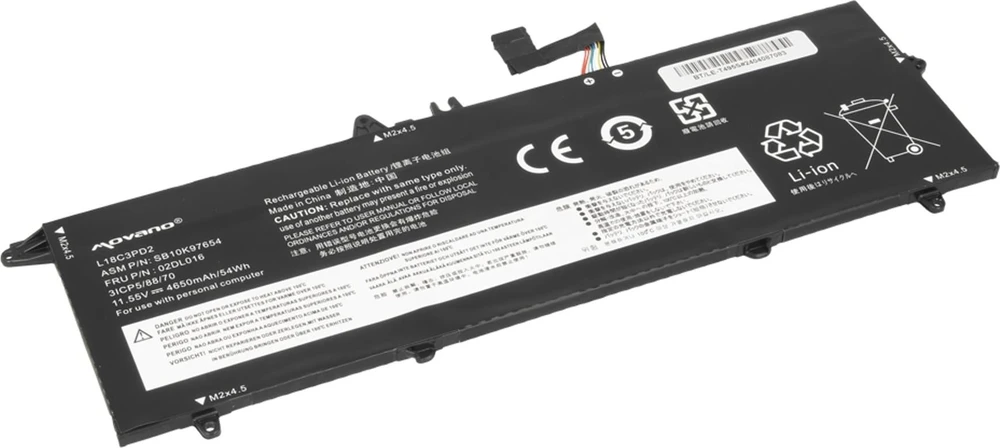 Movano „Lenovo ThinkPad T490s T495s T14s“ baterija L18C3PD2 - 4650 mAh (54 WH)