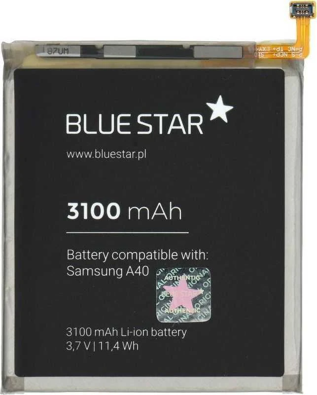 BlueStar „Blue Star Mėlynas STAR PREMIUM“ baterija, skirta „Samsung A40“, 3100 mAh